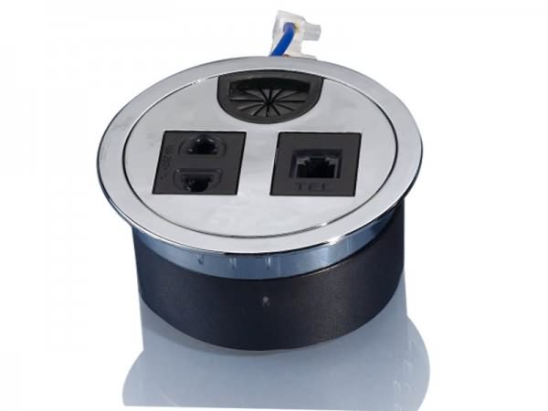 科桌桌面穿線(xiàn)盒，桌面插座KZ-010（兩色可選）